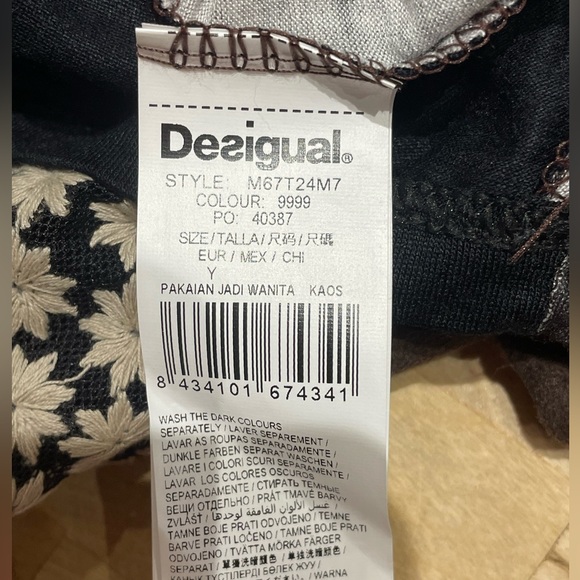 Desigual brown top shirt with cap sleeves size Y NWT NEW with tag - Picture 10 of 12